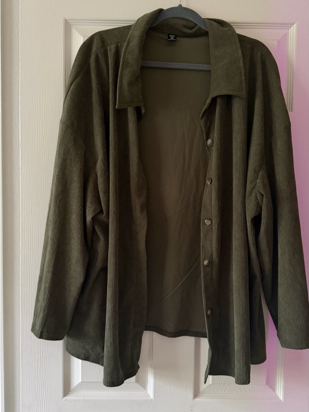 Women’s SHEIN Olive Green Corduroy Button-Up Jacket